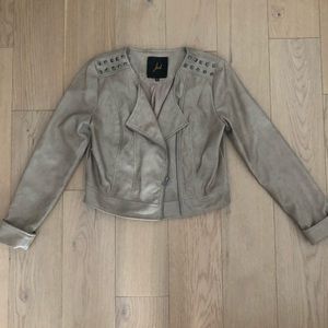 Jack by BB Dakota Studded Tan Taupe Moto Jacket
